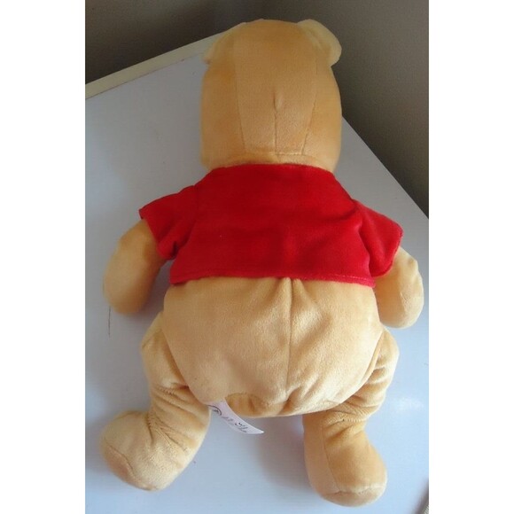 Disney Winnie The Pooh Sitting Beanie Plush Bear Red Pooh Shirt - Picture 5 of 5